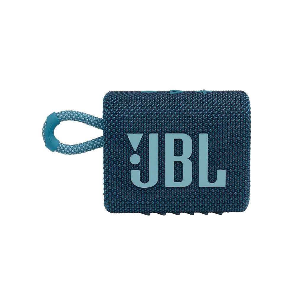 JBL Go 3, Wireless Ultra Portable Bluetooth Speaker, Pro Sound, Vibrant Colors with Rugged Fabric Design, Waterproof, Type C (Without Mic, Blue)