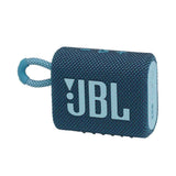 JBL Go 3, Wireless Ultra Portable Bluetooth Speaker, Pro Sound, Vibrant Colors with Rugged Fabric Design, Waterproof, Type C (Without Mic, Blue)