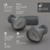 Jabra Elite 3 in Ear True Wireless Earbuds – Noise Isolating with 4 Built-in Microphones for Clear Calls, Rich Bass, Customizable Sound, Mono Mode - Dark Grey - CarrotKart | India's first Open Box ecommerce platform