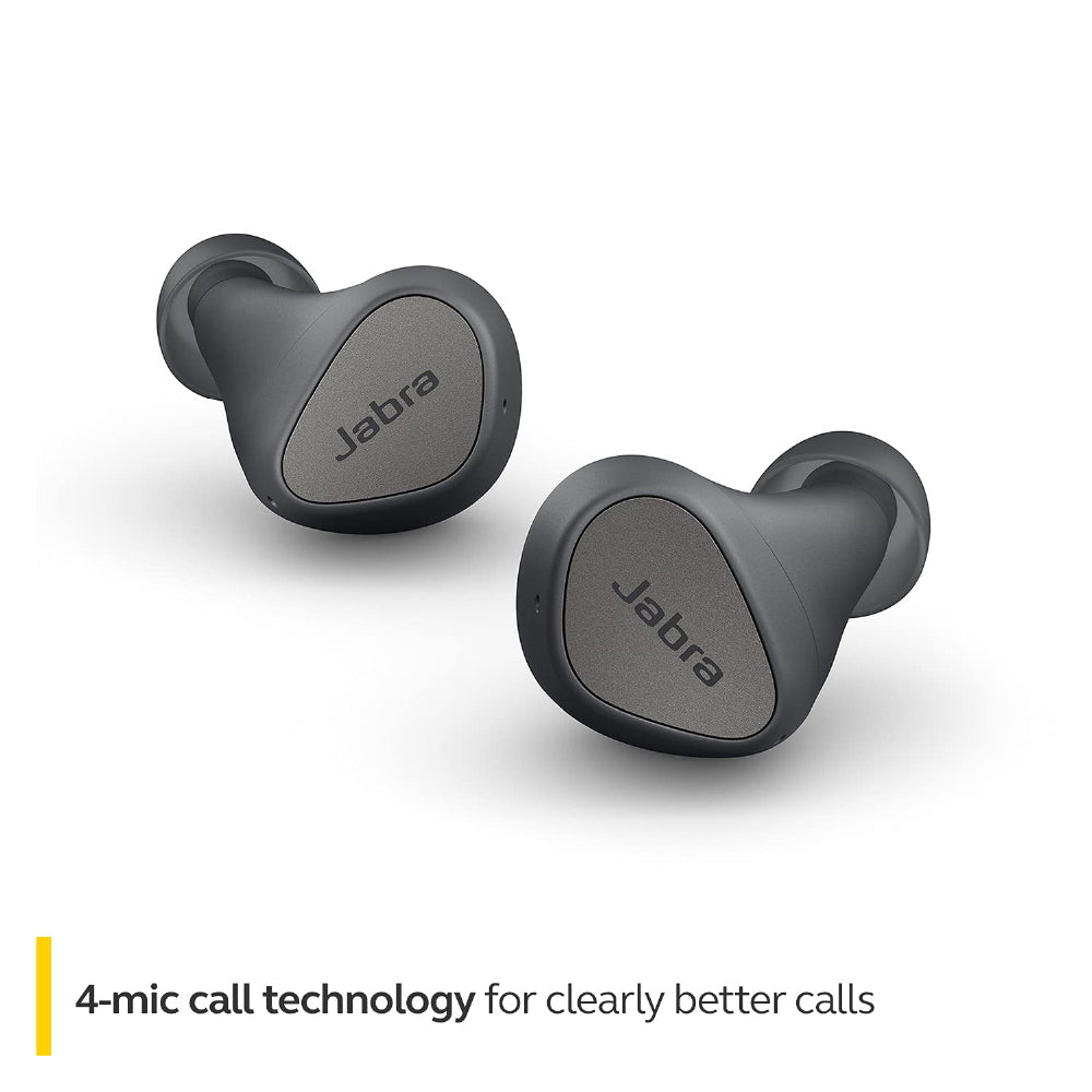 Jabra Elite 3 in Ear True Wireless Earbuds – Noise Isolating with 4 Built-in Microphones for Clear Calls, Rich Bass, Customizable Sound, Mono Mode - Dark Grey - CarrotKart | India's first Open Box ecommerce platform