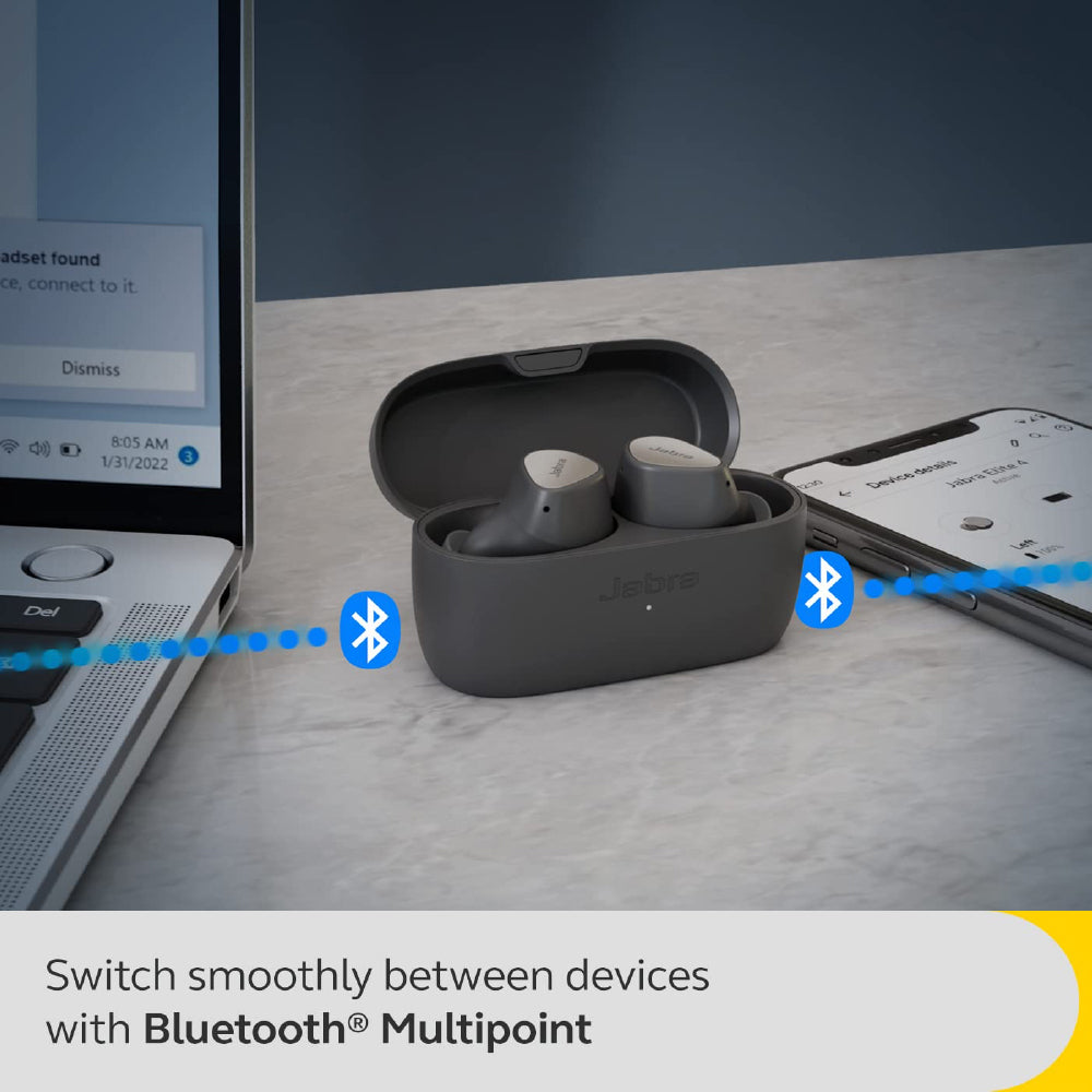 JABRA Jabra Elite 4 Bluetooth Headsets with ANC, Multipoint, 4-mic call technology Bluetooth (Light Beige, In the Ear) - CarrotKart | India's first Open Box ecommerce platform