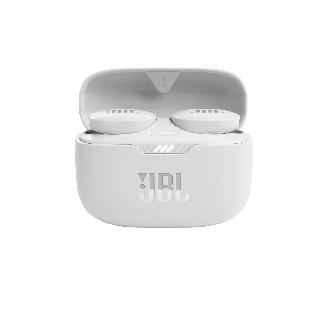 JBL Tune 130NC Wireless TWS Ear Buds, ANC Earbuds (Upto 40dB), Customizable Bass with Headphones App, Massive 40Hrs Playtime, Legendary Sound, 4 Mics for Clear Calls, Bluetooth 5.2 (White) - CarrotKart | India's first Open Box ecommerce platform
