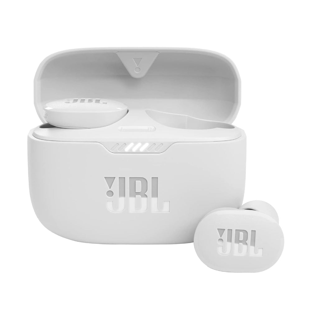 JBL Tune 130NC Wireless TWS Ear Buds, ANC Earbuds (Upto 40dB), Customizable Bass with Headphones App, Massive 40Hrs Playtime, Legendary Sound, 4 Mics for Clear Calls, Bluetooth 5.2 (White) - CarrotKart | India's first Open Box ecommerce platform