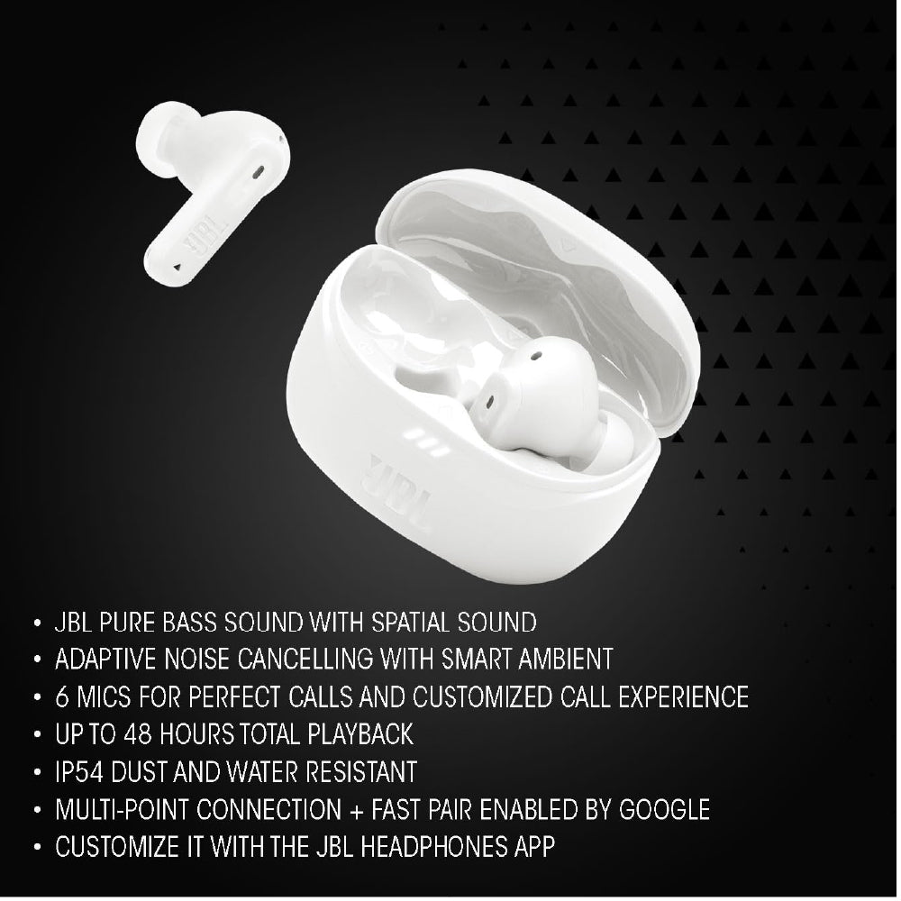JBL New Launch Tune Beam 2 TWS, ANC Earbuds, 48Hr Playtime,Dual Connect, Ambient Aware, Relax Mode, Customized EQ with Headphones App, 6 Mics for Clear Calls, Spatial Sound, Personi-Fi 3.0 (Black) - CarrotKart | India's first Open Box ecommerce platform