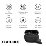 JBL Wave Buds TWS, 32Hr Playtime, IP54, Smart Ambient & TalkThru Mode, JBL App, Bluetooth (Black, In the Ear) - CarrotKart | India's first Open Box ecommerce platform