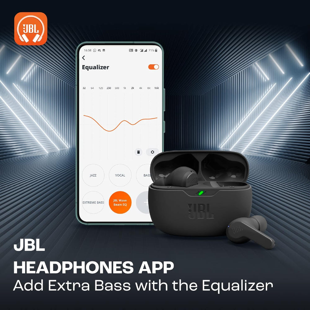 JBL Wave Buds TWS, 32Hr Playtime, IP54, Smart Ambient & TalkThru Mode, JBL App, Bluetooth (Black, In the Ear) - CarrotKart | India's first Open Box ecommerce platform