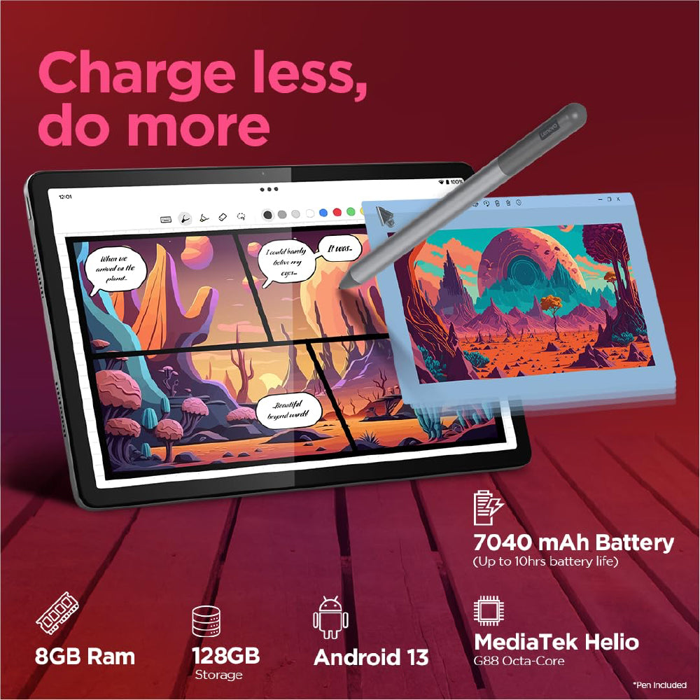 Lenovo Tab M11 with Pen| Wi-Fi Connectivity| 8 GB RAM, 128 GB ROM|11 Inch Screen| 90 Hz, 72% NTSC, FHD Display| Quad Speakers with Dolby Atmos|Octa-Core Processor |13 MP Rear Camera, Green - CarrotKart | India's first Open Box ecommerce platform