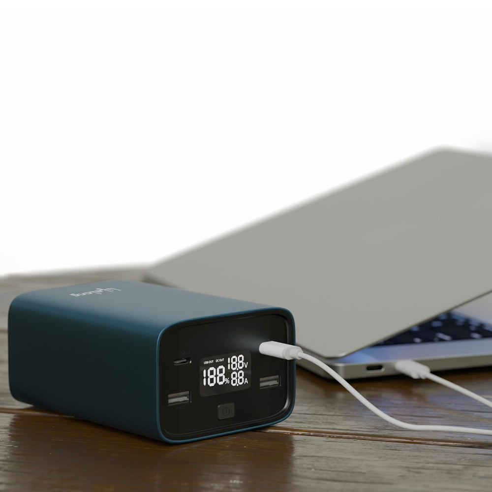 Lifelong 100W 27000 mAh 4-in-1 Fast Charging Laptop Power Bank with 2 Type C PD Output Ports & 2 USB Output Ports Compatible with Laptop, Android Smartphones, iPhones, iPad, Tablet (Metallic Blue) - CarrotKart | India's first Open Box ecommerce platform