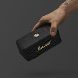 Marshall Emberton III Compact Portable Bluetooth Speaker with 32+ Hours of Playtime, (360° Sound), Dust & Waterproof (IP67) – Black & Brass. - CarrotKart | India's first Open Box ecommerce platform