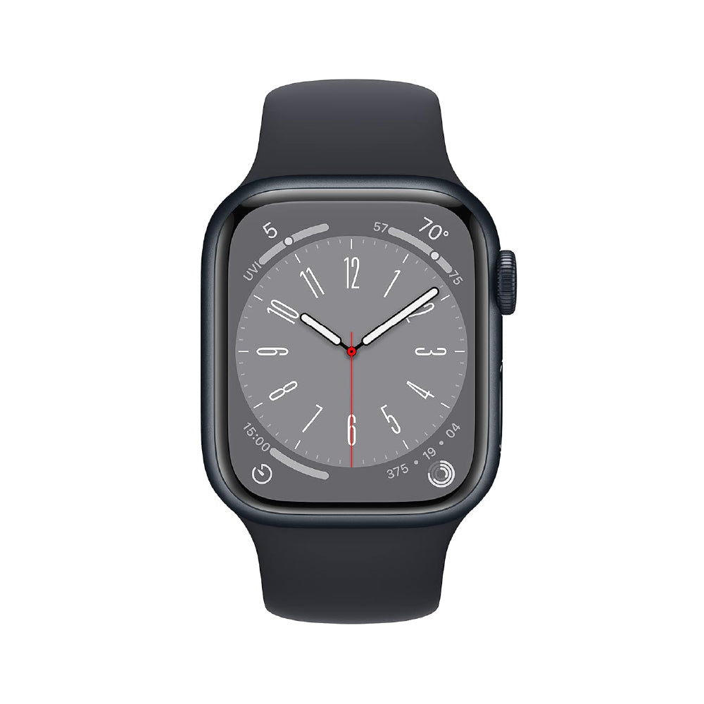 Apple Watch Series 8 [GPS 41 mm] Smart Watch w/Midnight Aluminium Case with Midnight Sport Band. Fitness Tracker, Blood Oxygen & ECG Apps, Always-On Retina Display, Water Resistant - CarrotKart | India's first Open Box ecommerce platform