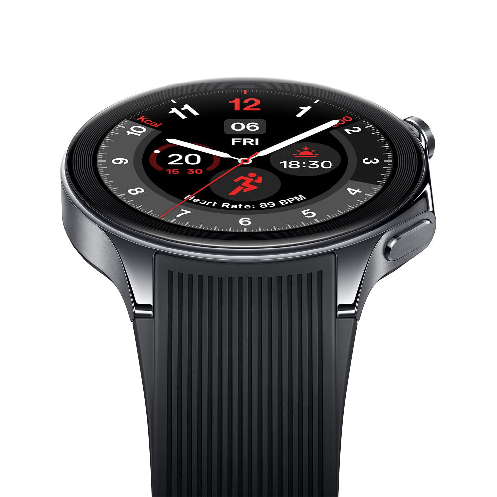 OnePlus Watch 2 with Wear OS 4,Snapdragon W5 Chipset,Upto 100hrs battery life,1.43’’ AMOLED Display, Stainless Steel & Sapphire Crystal build,Dual Frequency GPS, 5 ATM, IP68 & BT Calling (Black Steel) - CarrotKart | India's first Open Box ecommerce platform