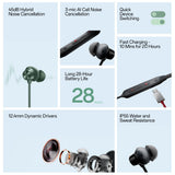 OnePlus Bullets Wireless Z2 ANC Bluetooth in Ear Earphones with Mic, 45dB Hybrid ANC, Bombastic Bass - 12.4 mm Drivers, 10 Mins Charge - 20 Hrs Music, 28 Hrs Battery (Booming Black) - CarrotKart | India's first Open Box ecommerce platform