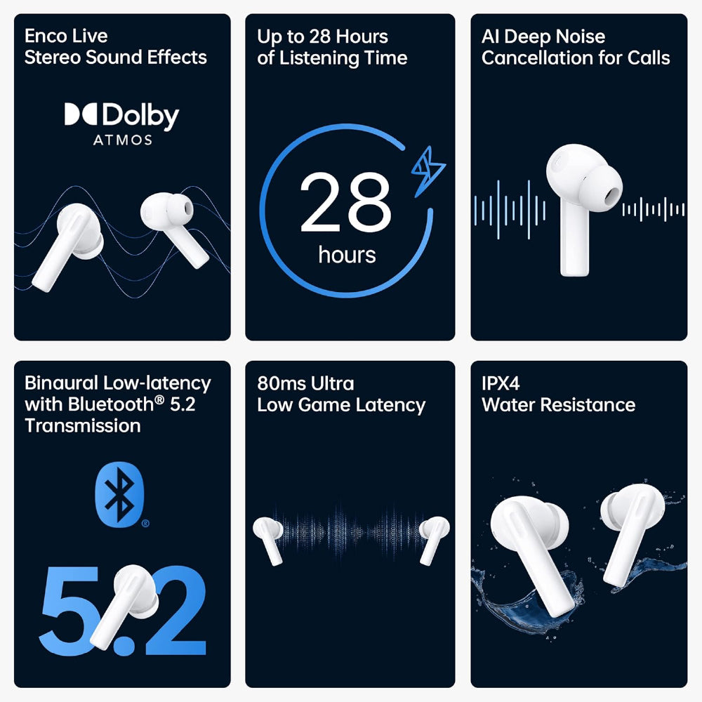 Oppo Enco Air2i Bluetooth Truly Wireless in-Ear Earbuds with Mic, Fast Charging & Up to 28Hrs Battery -Moonlight - CarrotKart | India's first Open Box ecommerce platform
