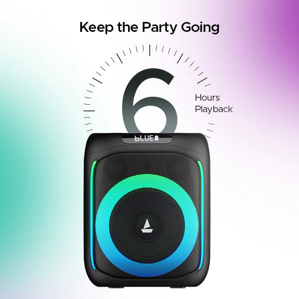 boAt PartyPal 185 with Signature Sound & Up to 6 hrs Playtime 50 W Bluetooth Party Speaker (Midnight Black, Mono Channel) - CarrotKart | India's first Open Box ecommerce platform