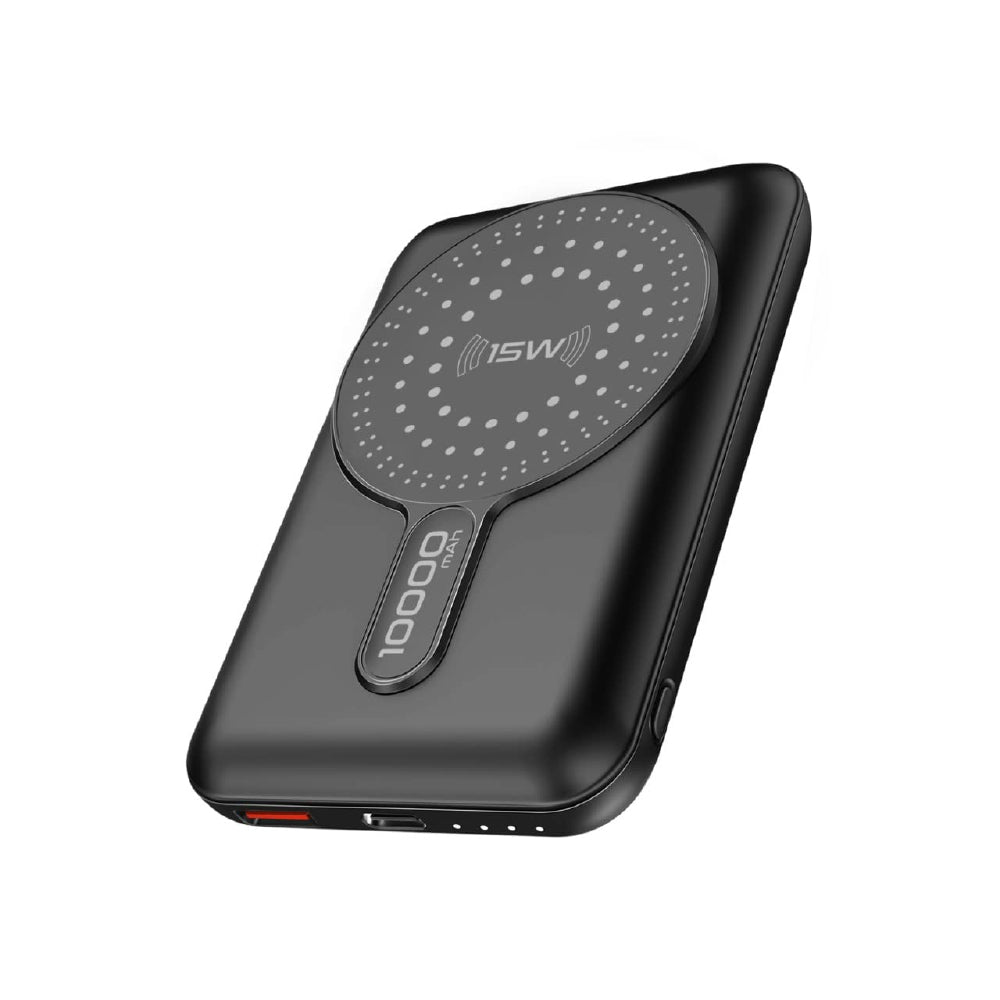 Promate 10000mAh 20W USB-C PD, Magsafe 15W Wireless Power Bank Portable Charger with 18W QC 3.0 Port and Kickstand for iPhone 15/15 Plus/15 Pro/15 Pro Max/iPhone14/13/12 Series, Black, PowerMag-10Pro - CarrotKart | India's first Open Box ecommerce platform