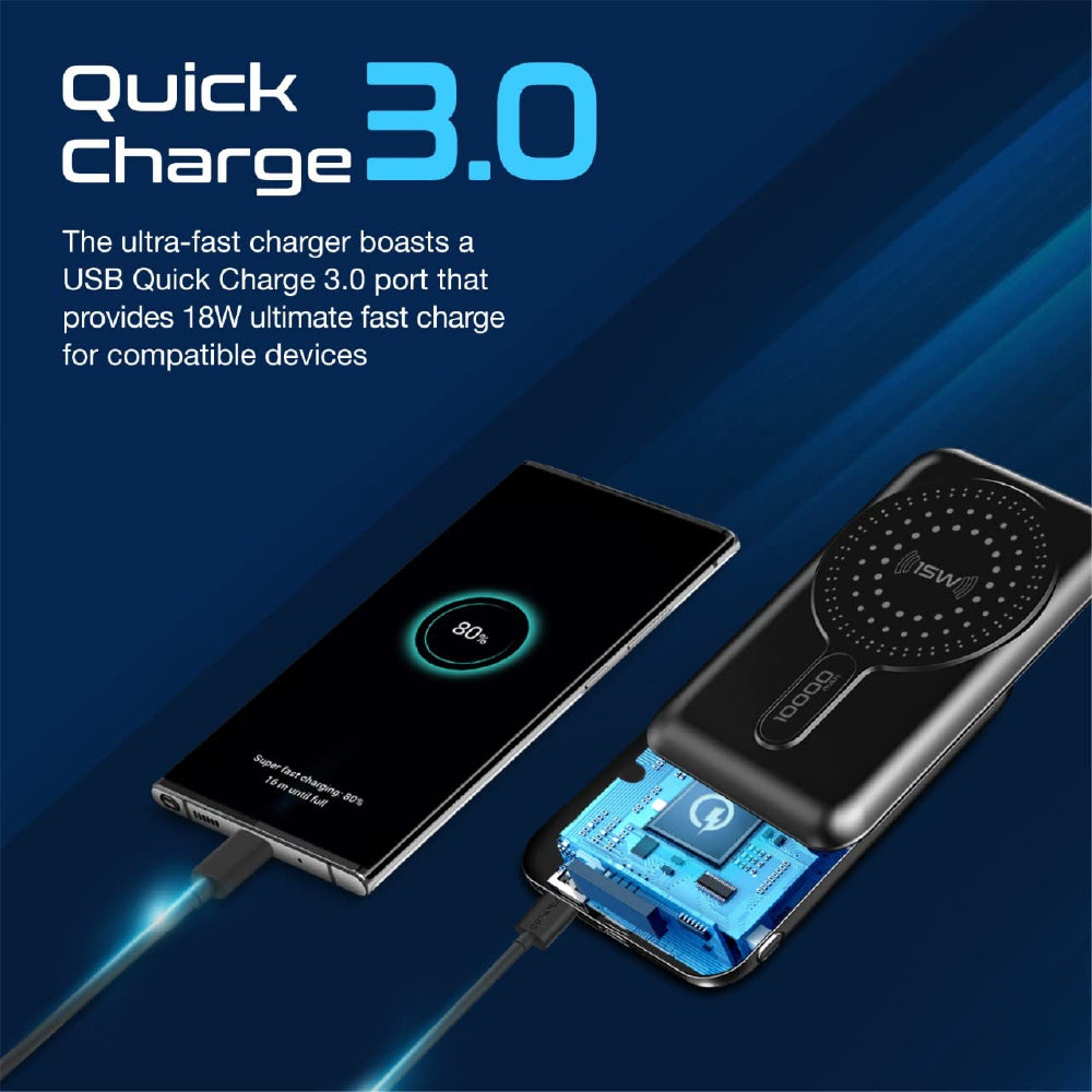 Promate 10000mAh 20W USB-C PD, Magsafe 15W Wireless Power Bank Portable Charger with 18W QC 3.0 Port and Kickstand for iPhone 15/15 Plus/15 Pro/15 Pro Max/iPhone14/13/12 Series, Black, PowerMag-10Pro - CarrotKart | India's first Open Box ecommerce platform