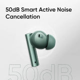 Real Me Air 6 Buds | 50dB Active Noise Cancellation, Hi-Res LHDC Audio, 12.4mm Dynamic Bass Driver, 6 Mic Clear Voice Calls, 51,IP55 Waterproof,TWS for Apple & Android (Air 6, Forest Green) - CarrotKart | India's first Open Box ecommerce platform