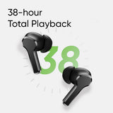 realme Buds T110 Bluetooth Truly Wireless in Ear Earbuds with mic, AI ENC for Calls, Google Fast Pair, 38 Hours Total Playback with Fast Charging and Low Latency Gaming Mode (Punk Black) - CarrotKart | India's first Open Box ecommerce platform