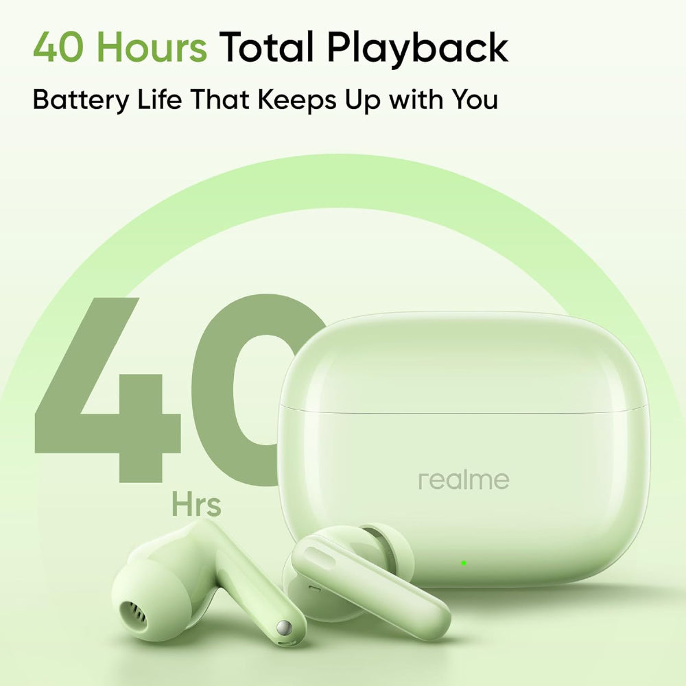 realme Buds N1 True Wireless in-Ear Earbuds with 46dB Hybrid ANC, 360° Spatial Audio, 12.4mm Dynamic Bass Driver, Upto 40Hrs Battery and Fast Charging (Energizing Green) - CarrotKart | India's first Open Box ecommerce platform