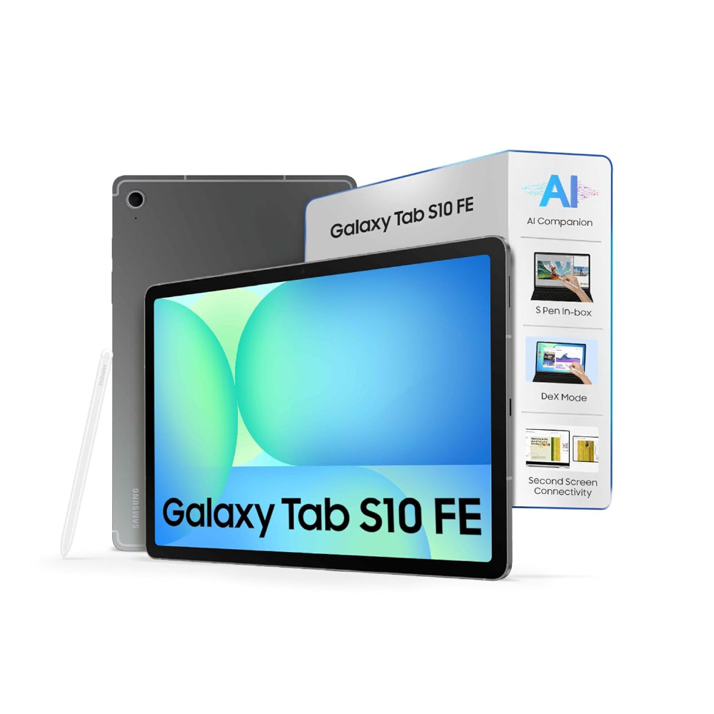Samsung Galaxy Tab S10 FE, S Pen in-Box, 27.7 cm (10.9 inch) Display, AI Writing, Desktop Mode, Pre Loaded Pro Apps, 8 GB RAM, 128 GB Storage, Wi-Fi + 5G Tablet, Gray - CarrotKart | India's first Open Box ecommerce platform