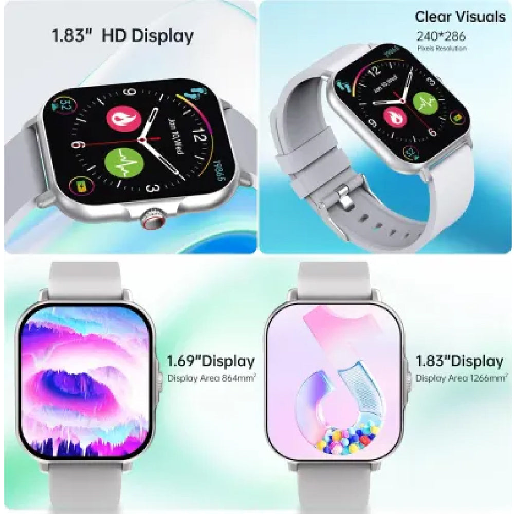 SHKOD Watch1 Pro 1.83" HD Display Bluetooth Calling, AI Voice Assistant(Black) Smartwatch (Black Strap, 1.83) - CarrotKart | India's first Open Box ecommerce platform