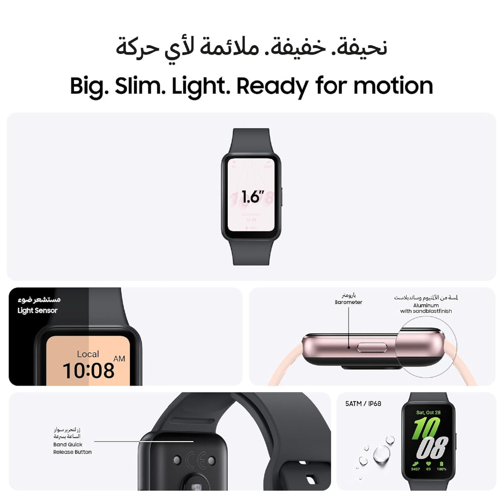 Samsung Galaxy Fit3 Light and Sleek Fitness Band, 13 Days Battery, 100+ Exercises and Sleep Tracking, Dark Gray (Black) - CarrotKart | India's first Open Box ecommerce platform
