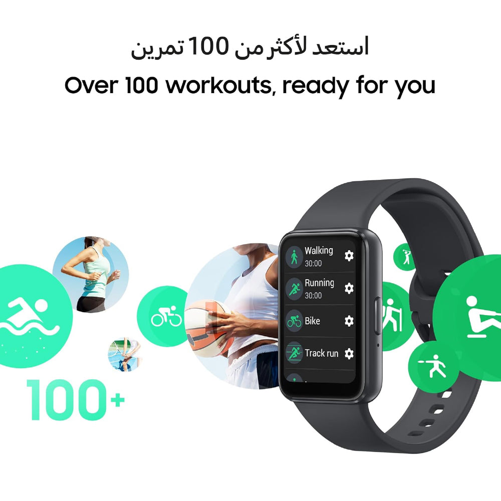 Samsung Galaxy Fit3 Light and Sleek Fitness Band, 13 Days Battery, 100+ Exercises and Sleep Tracking, Dark Gray (Black) - CarrotKart | India's first Open Box ecommerce platform