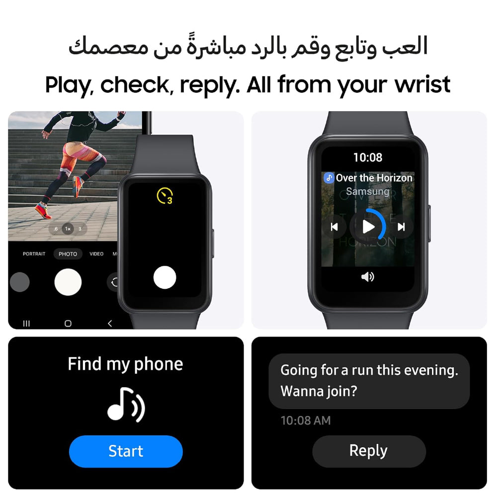 Samsung Galaxy Fit3 Light and Sleek Fitness Band, 13 Days Battery, 100+ Exercises and Sleep Tracking, Dark Gray (Black) - CarrotKart | India's first Open Box ecommerce platform