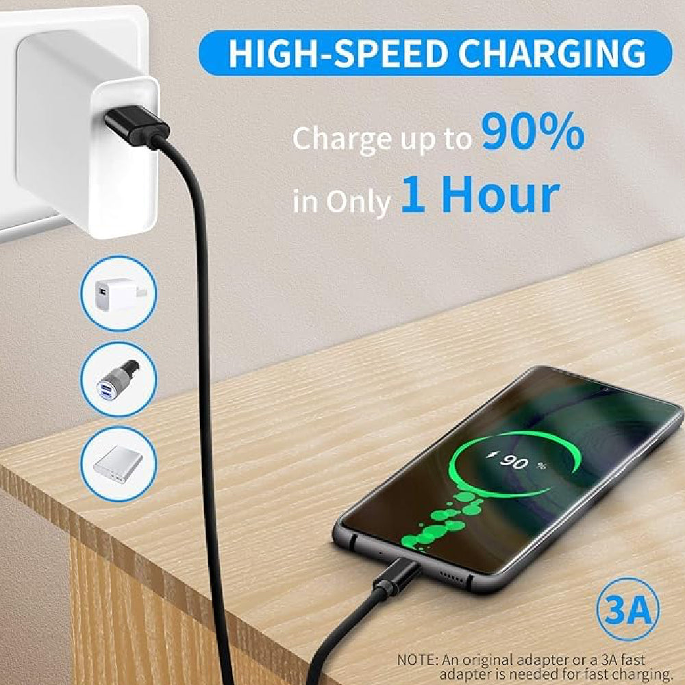 Samsung Usb To Type C 1.5 Meter 25W Fast Charging Usb C Cable High-Speed Data Transfer Compatible With Galaxy A20S,A21,A21S,A30,A30Sa31,A41,A42,A50,A50S,A51,A52,A70,A71,A81,A9,A91 Cord (Black) - CarrotKart | India's first Open Box ecommerce platform