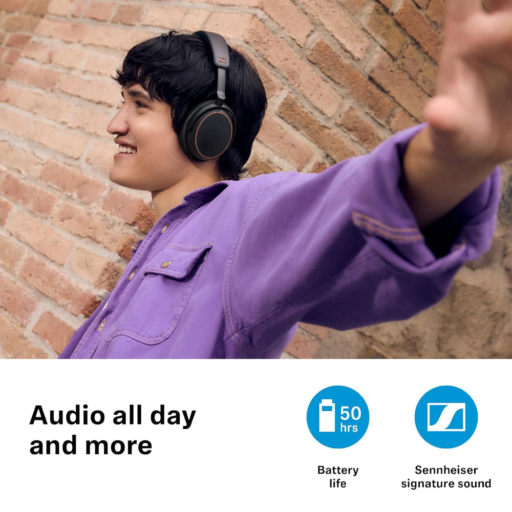 Sennheiser ACCENTUM Wireless Special Edition-Over Ear Headphones with Hybrid ANC,50 Hr Battery & Free BTD 600 Bluetooth Dongle Worth 5,990 Streaming & Crystal Clear Calls,Designed in Germany - Copper - CarrotKart | India's first Open Box ecommerce platform