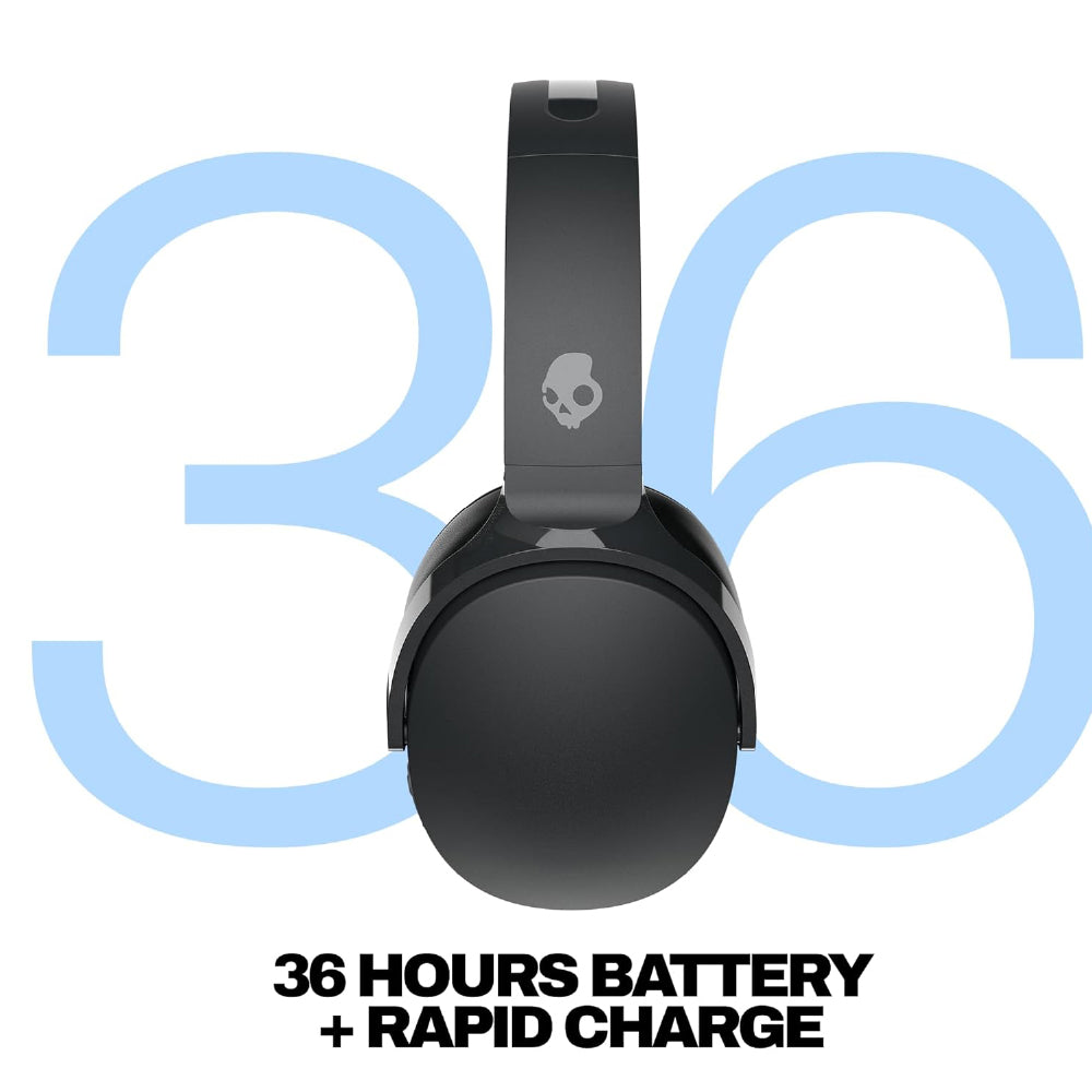 Skullcandy Hesh Evo Over-Ear Wireless Headphones, 40mm Drivers, 36Hr Playtime + Rapid Charge, Flat-Folding and Collapsible, Light Weight Heavy Audio Bass, Work with Android and iOS- Black - CarrotKart | India's first Open Box ecommerce platform