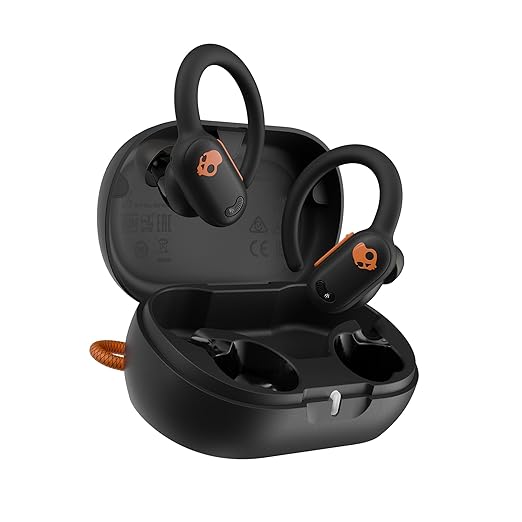 Skullcandy Push ANC Active in Ear Wireless Earbuds – 44Hr Battery + Rapid Charge, Active Noise Cancellation, IP67 Waterproof, Wireless Charging Case, Mic – True Black/Orange - CarrotKart | India's first Open Box ecommerce platform