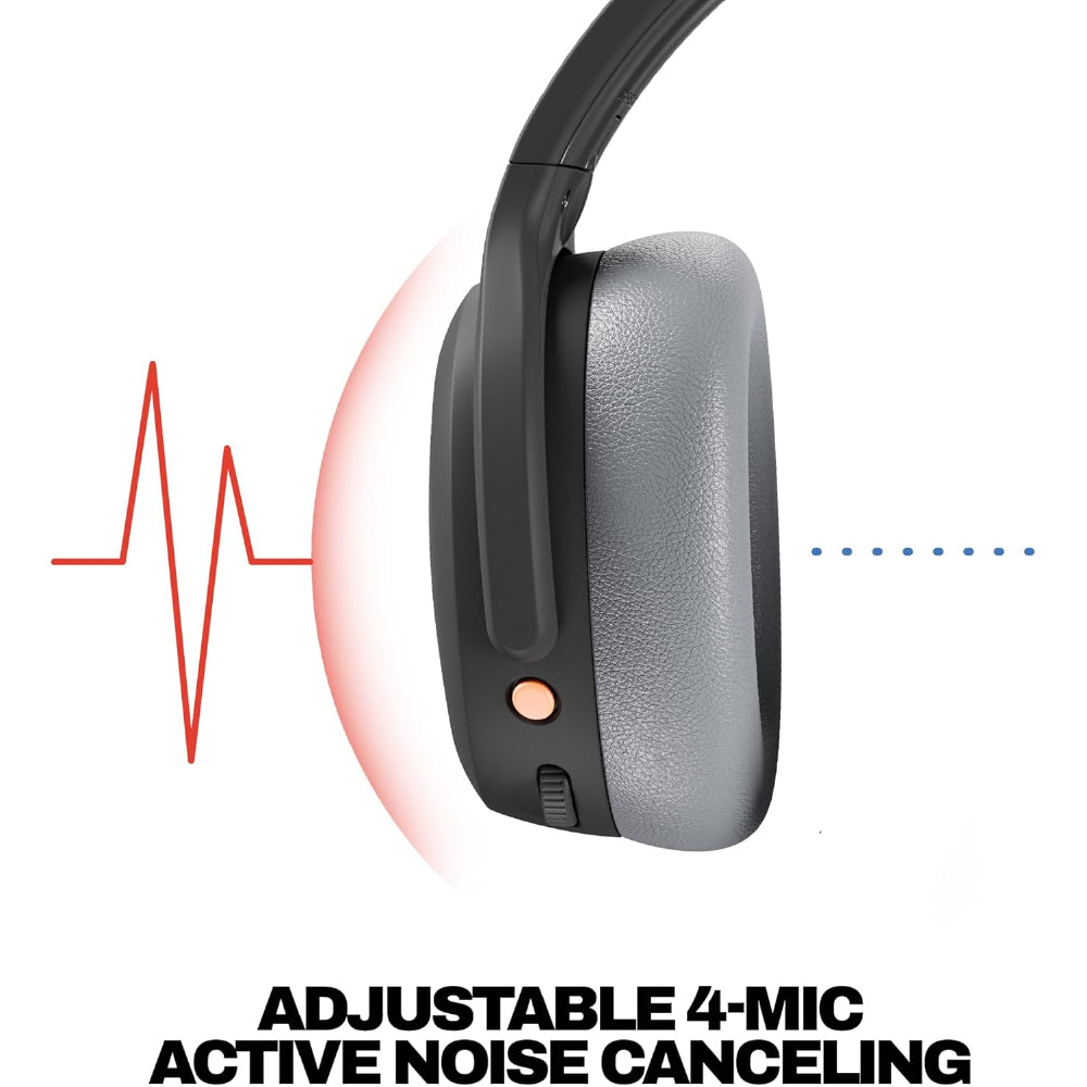 Skullcandy Crusher ANC 2 Wireless Over-Ear Bluetooth Headphones with Multi-Sensory Bass, Active Noise Cancelling, Up to 60 Hours Battery, Microphone for iPhone Android - Black/Asphalt - CarrotKart | India's first Open Box ecommerce platform