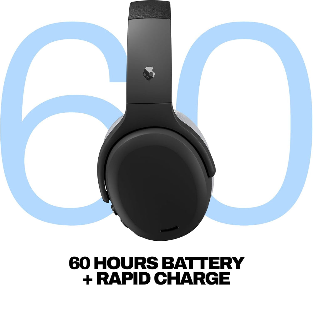 Skullcandy Crusher ANC 2 Wireless Over-Ear Bluetooth Headphones with Multi-Sensory Bass, Active Noise Cancelling, Up to 60 Hours Battery, Microphone for iPhone Android - Black/Asphalt - CarrotKart | India's first Open Box ecommerce platform