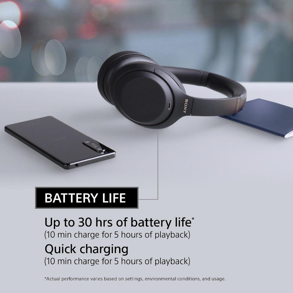 Sony WH-1000XM4 Industry Leading Wireless Noise Cancellation Bluetooth Over Ear Headphones with Mic for Phone Calls, 30 Hours Battery Life, Quick Charge, AUX, Touch Control and Voice Control - Black - CarrotKart | India's first Open Box ecommerce platform