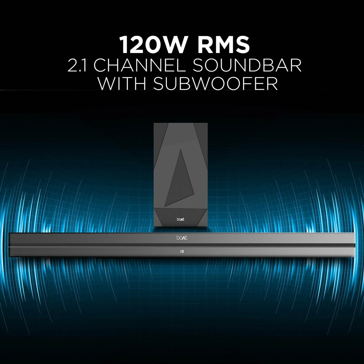 boAt Aavante Bar Quake 120W Soundbar 2.1 Channel Wireless Sub - CarrotKart | India's first Open Box ecommerce platform