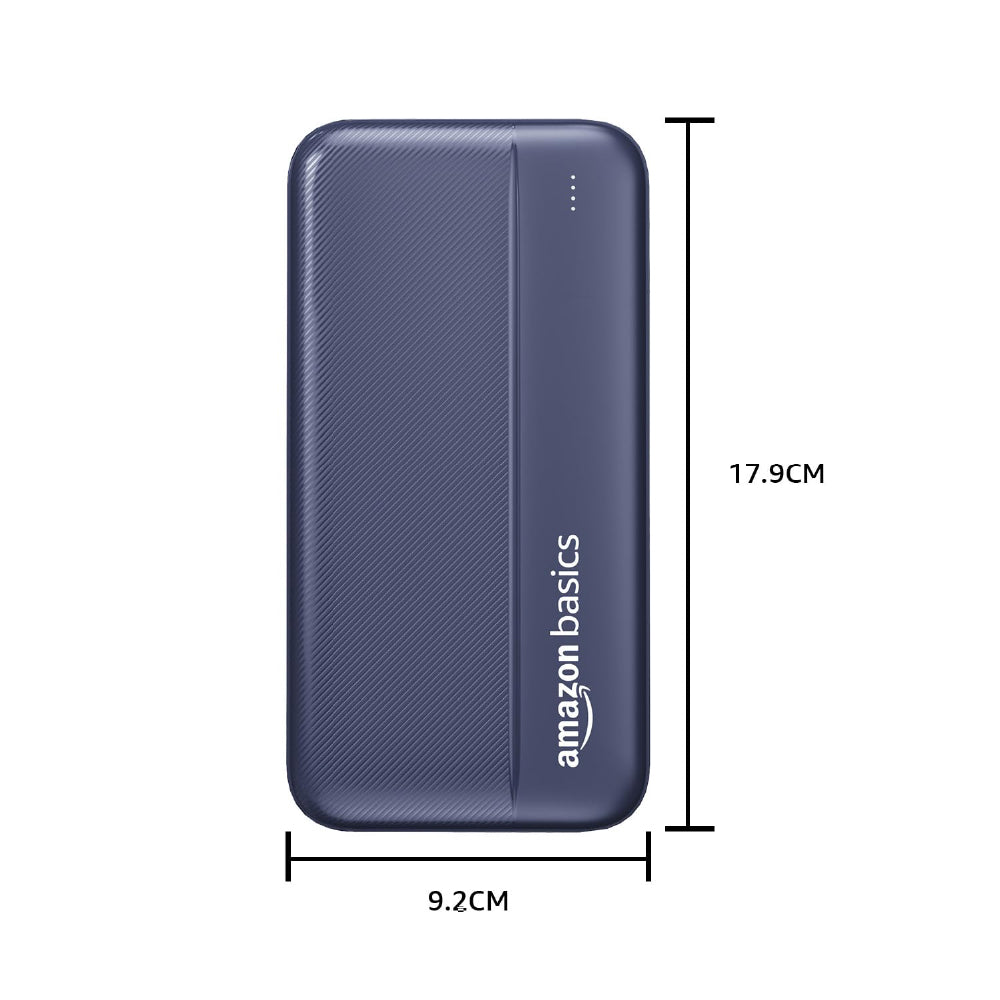 Amazon Basics 20000 mAh Power Bank | 22.5W Fast Charging | Dual Output & Input | Charge 3 Devices Simultaneously | for Smartphones, TWS Earbuds, Speakers, Tablets (Dark Blue) - CarrotKart | India's first Open Box ecommerce platform