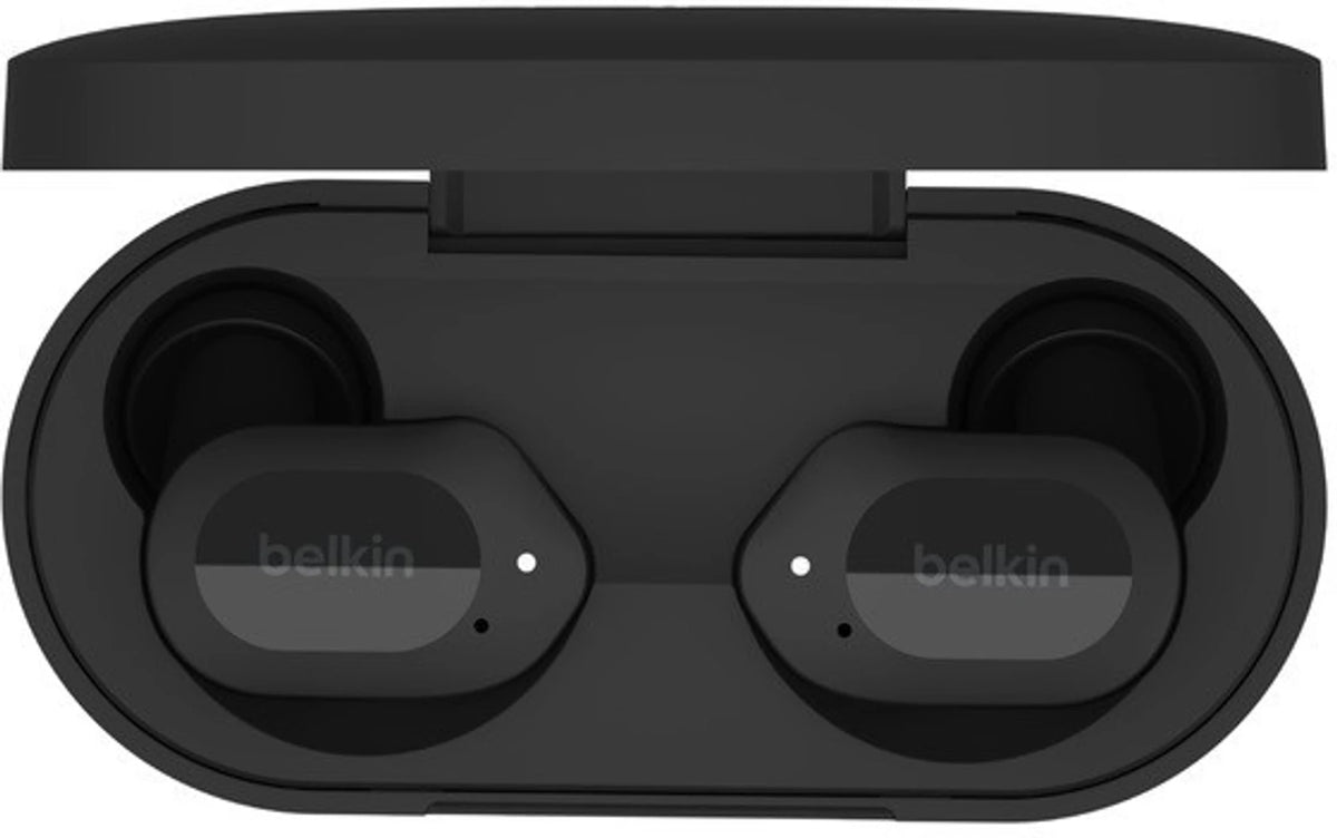 Belkin Soundform True Wireless Headphones Earphones with Wireless Charging Case, IPX5 Certified Sweat and Water Resistant, Deep Bass for iPhones and Androids, Black - CarrotKart | India's first Open Box ecommerce platform