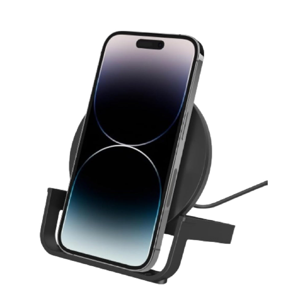 Belkin Quick Charge 10W Wireless Charger - Qi-Certified Charger Stand for iPhone, Samsung Galaxy - Charge While Listening to Music, Streaming Videos, & Video Calling - Includes AC Adapter - Black - CarrotKart | India's first Open Box ecommerce platform
