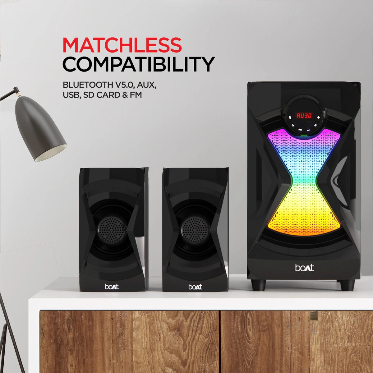 boAt Blitz 1500 50W Multimedia Speaker 2.1 Channel RGB - CarrotKart | India's first Open Box ecommerce platform