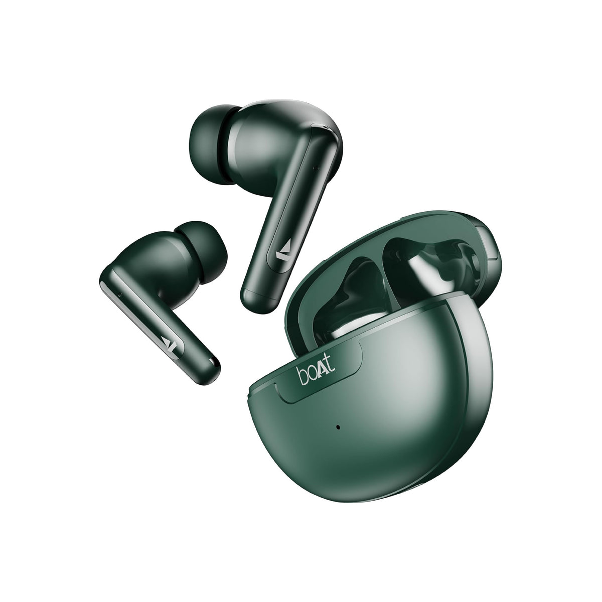 boAt Airdopes 161 ANC TWS Earbuds w/ 32 dB ANC, 50 hrs Playback, 50 ms Low Latency BEASTTM Mode, IWPTM Tech, Dual EQ Modes, 4 Mics with ENx, ASAP Charge, Bluetooth v5.3(Green) - CarrotKart | India's first Open Box ecommerce platform
