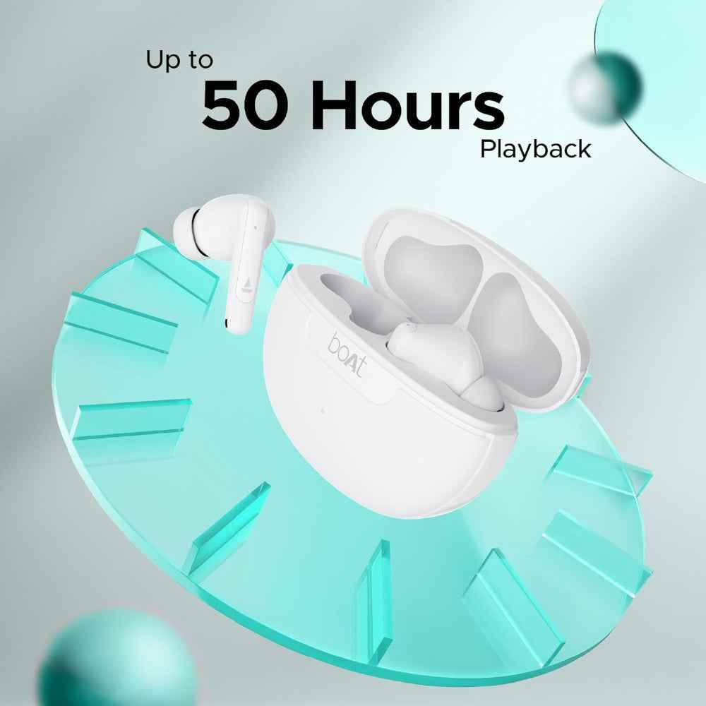 BoAt Airdopes 161 ANC TWS Earbuds w/ 32 dB ANC, 50 hrs Playback, 50 ms Low Latency BEASTTM Mode, IWPTM Tech, Dual EQ Modes, 4 Mics with ENx, ASAP Charge, Bluetooth v5.3