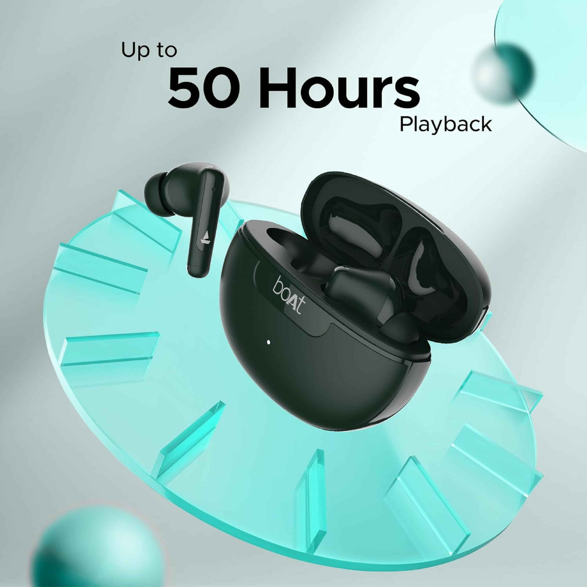 BoAt Airdopes 161 ANC TWS Earbuds w/ 32 dB ANC, 50 hrs Playback, 50 ms Low Latency BEASTTM Mode, IWPTM Tech, Dual EQ Modes, 4 Mics with ENx, ASAP Charge, Bluetooth v5.3