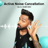 boAt Airdopes 161 ANC TWS Earbuds w/ 32 dB ANC, 50 hrs Playback, 50 ms Low Latency BEASTTM Mode, IWPTM Tech, Dual EQ Modes, 4 Mics with ENx, ASAP Charge, Bluetooth v5.3(Green)