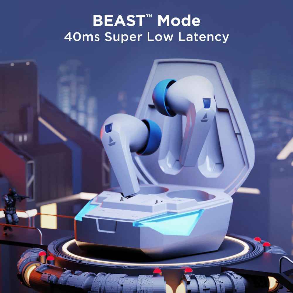 boAt Airdopes 192 Gaming Earbuds with 13mm Drivers, BEAST™ Mode, ENx™ Technology, LED lights, 30 hours of nonstop playback