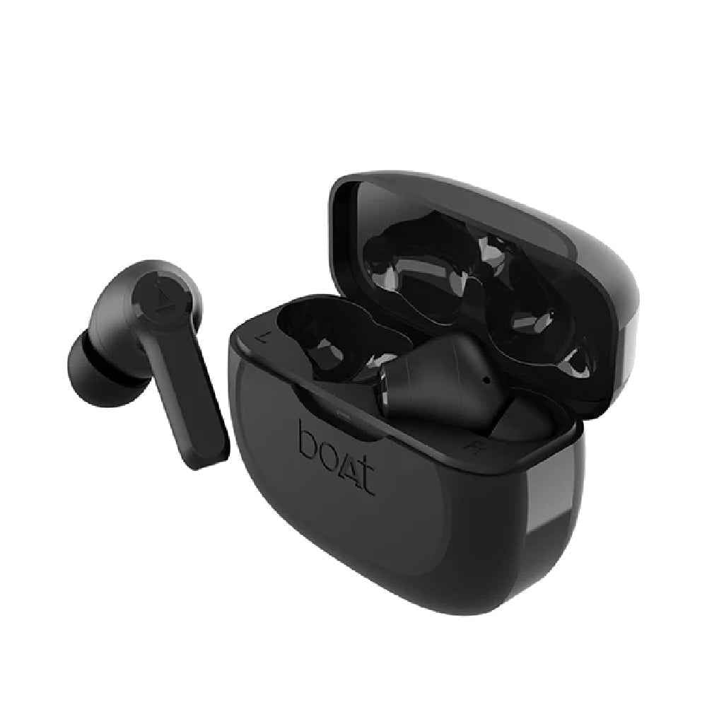 boAt Airdopes 393ANC True Wireless in Ear Earbuds with 32dB Hybrid ANC, Quad Mics with ENx™ Tech, 30 Hours Playback, Beast™ Mode,ASAP™ Charge,Ambient Mode,Bluetooth v5.2 IWP™,IPX5(Rogue Black)