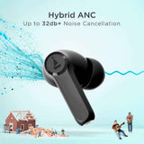boAt Airdopes 393ANC True Wireless in Ear Earbuds with 32dB Hybrid ANC, Quad Mics with ENx™ Tech, 30 Hours Playback, Beast™ Mode,ASAP™ Charge,Ambient Mode,Bluetooth v5.2 IWP™,IPX5(Rogue Black)