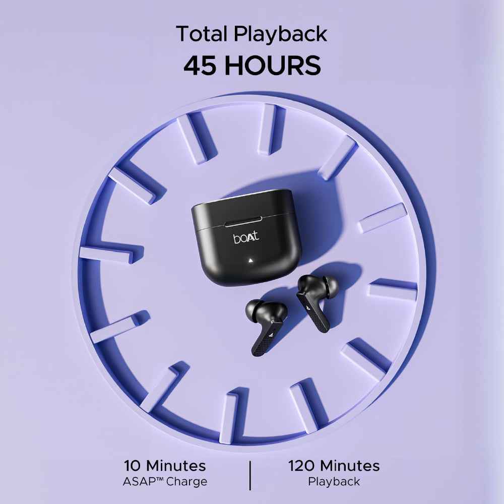 boAt Airdopes 91 Wireless Earbuds with 45 Hours Playback, BEAST™ Mode, ASAP™ Charge, Dual Mics with ENx™ Technology