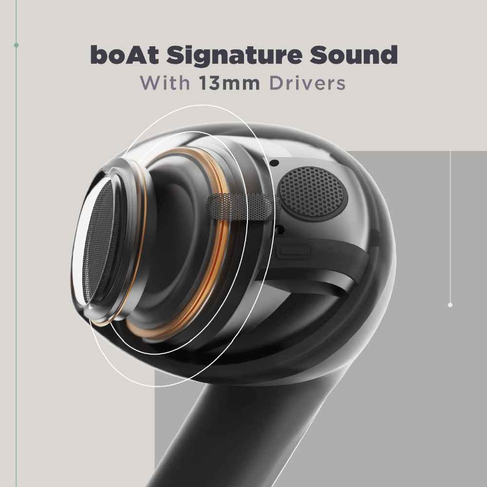 boAt Airdopes Atom 81 Wireless Earbuds with 50 Hours Playback, 13mm Drivers, ENx™ Technology, IPX5 Resistance
