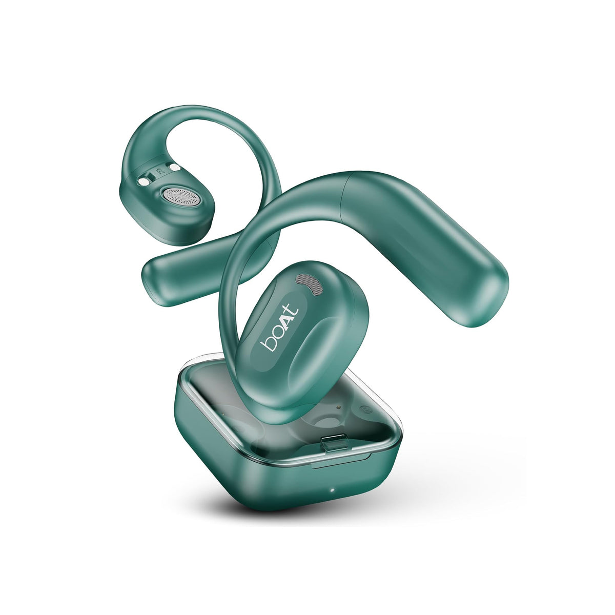 boAt Airdopes Progear Bluetooth Open-Ear Ear Buds for Outdoor Sports W/Air Conduction Tech,in Ear,4 Mics W/Ai-Enx,100Hrs Playback,15Mm Drivers,Secure Fit,Beast Mode W/ 40Ms Latency,ASAP Charge Green - CarrotKart | India's first Open Box ecommerce platform